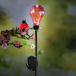 LED Solar Gartenstecker Marienkäfer Garten Balkon Deko Erdspieß 84cm