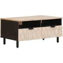 vidaXL Couchtisch mit Schubladen Weiß Mangoholz 80 x 54 x 40 cm