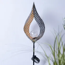 ETC Shop LED Solarleuchte mit Erdspieß & Lichteffect 90 cm 2er Set