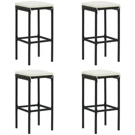 vidaXL 5-tlg. Gartenbar-Set mit Kissen Poly Rattan Schwarz