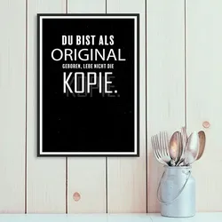 queence Metallbild »Kopie«, Schriftzüge-Schriftzug, (1 St.), Stahlschilder queence Farbe Bild(er): weiß