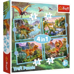 Trefl Puzzle »Trefl 34609 Dinosaurier 4in1 Puzzle«, 12 Puzzleteile bunt