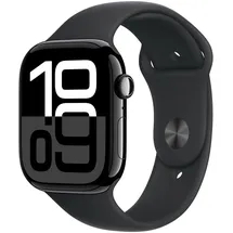 Apple Watch Series 10 GPS 46 mm Aluminiumgehäuse diamantschwarz Sportarmband schwarz S/M