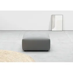 Hocker ANDAS "Glimminge auch in Breitcord, Feincord und Easy care-Bezug", grau, H:42cm T:80cm, 100% Polyester, Hocker, passend zur Serie "Glimminge"
