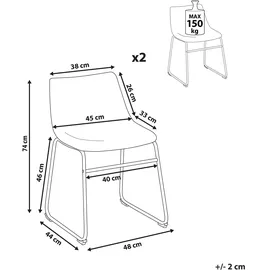 Beliani Esszimmerstuhl 2er Set BATAVIA