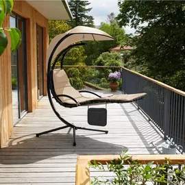 Tectake tectake® Hängeliege, Elaria mit Sonnendach und Seitentasche