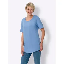 Classic Basics Longshirt CLASSIC BASICS "Doppelpack Shirts", Damen, Gr. 42, bunt (himmelblau, apricot), 100% Baumwolle, unifarben, Rundhals, Shirts Longshirt