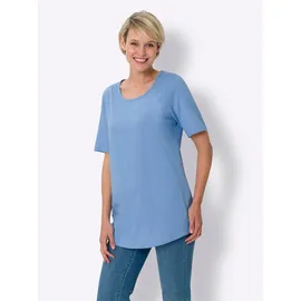 Classic Basics Longshirt CLASSIC BASICS "Doppelpack Shirts", Damen, Gr. 42, bunt (himmelblau, apricot), 100% Baumwolle, unifarben, Rundhals, Shirts Longshirt