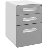 Vinsetto Rollcontainer, mobiler Aktenschrank mit 3 Schubladen, abschließbarer Büroschrank mit Hängeregistratur, Aufbewahrung, Stahl, 39 x 48 x 59 cm