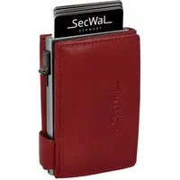 SecWal Kartenetui mit XXL Münzfach Druckknopf inkl. Geschenkbox - Made in Germany - Geldbörse inkl. Ebook für Damen und Herren - RFID Schutz Geldbeutel mit Wiener Schachtel (Rot)