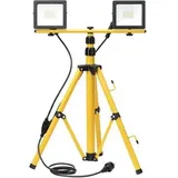 Böttcher-AG Baustrahler LED, mit 2m Kabel, 5.400 Lumen, 2x 30 W, mit Stativ, IP65 wasserdicht