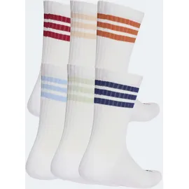 adidas 3-Streifen Essentials Cushioned Crew Socken 6er Pack Orange/Weiß/Blau 46-48