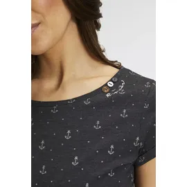 Ragwear T-Shirt FLORAH A ORGANIC O mit maritimen Anker-Allover-Druck grau XS (34)