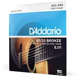 D'Addario EJ11 80/20 Bronze Akustikgitarrensaiten, Light, 12-53