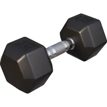 Gorilla Sports Hexagon Kurzhantel Gummi 10 kg schwarz