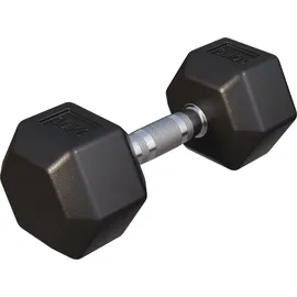 Gorilla Sports Hexagon Kurzhantel Gummi 10 kg schwarz