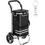 Tectake Einkaufstrolley Schwarz 46 x 38
