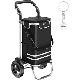 Tectake Einkaufstrolley Schwarz 46 x 38