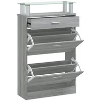 VidaXL Schuhschrank Grau Sonoma 63x24x104 cm Holzwerkstoff