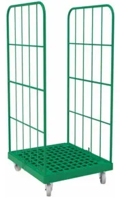 HMH rolltainer® 1450 KU Kunststoffboden 724 x 815 mm grün 2-seitig