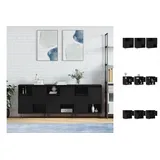 vidaXL Sideboards 3 Stk. Schwarz Holzwerkstoff