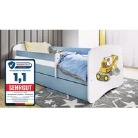 raumhirsch furniture Kinderbett Bagger 80 x 180 cm Holzwerkstoff blau