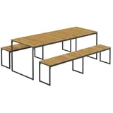 OUTLIV. Floris Gartenmöbel-Set L (6 Plätze) Tisch 210x78cm Schwarz|Natur