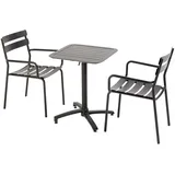 Oviala Kipptisch 60 x 60 cm und 2 Sessel Schwarz