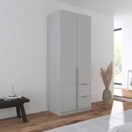 Rauch Drehtürenschrank »Kleiderschrank Schrank Garderobe AGORDO mit Dekor- oder Hochglanzfront«, (in zwei Griff-Farben mit Dekor- oder Hochglanzfront), mit Außenschubkästen, in 6 Breiten und 2 Höhen MADE IN GERMANY, grau