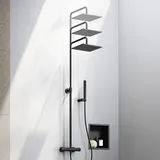 Fortis Spa highcomfort 250 XL Duschsystem höhenverstellbar mit Thermostat Schwarz Matt 1070081MB