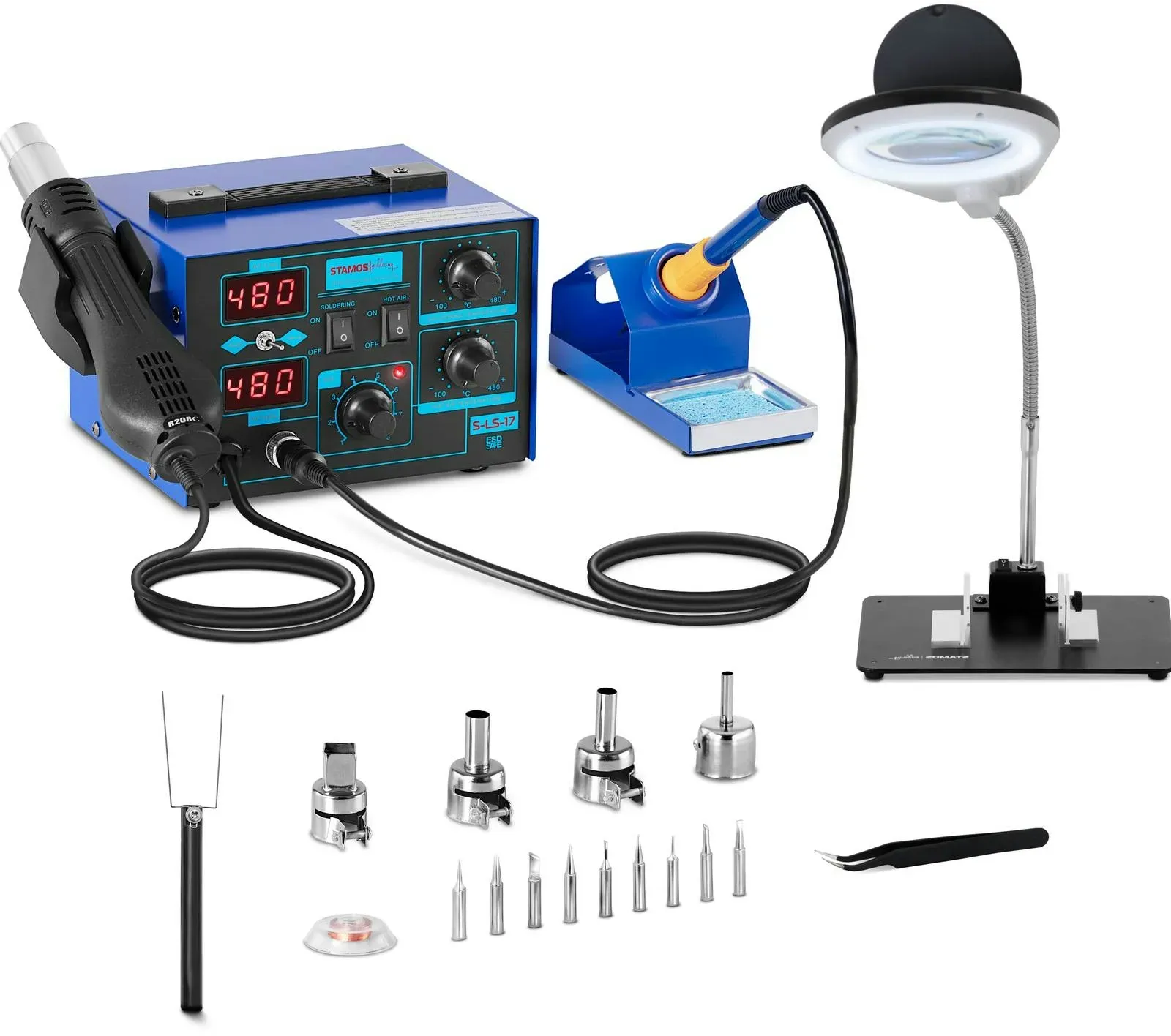 Stamos Germany Stamos Soldering Set Lötstation - 2 Displays - 700 Watt