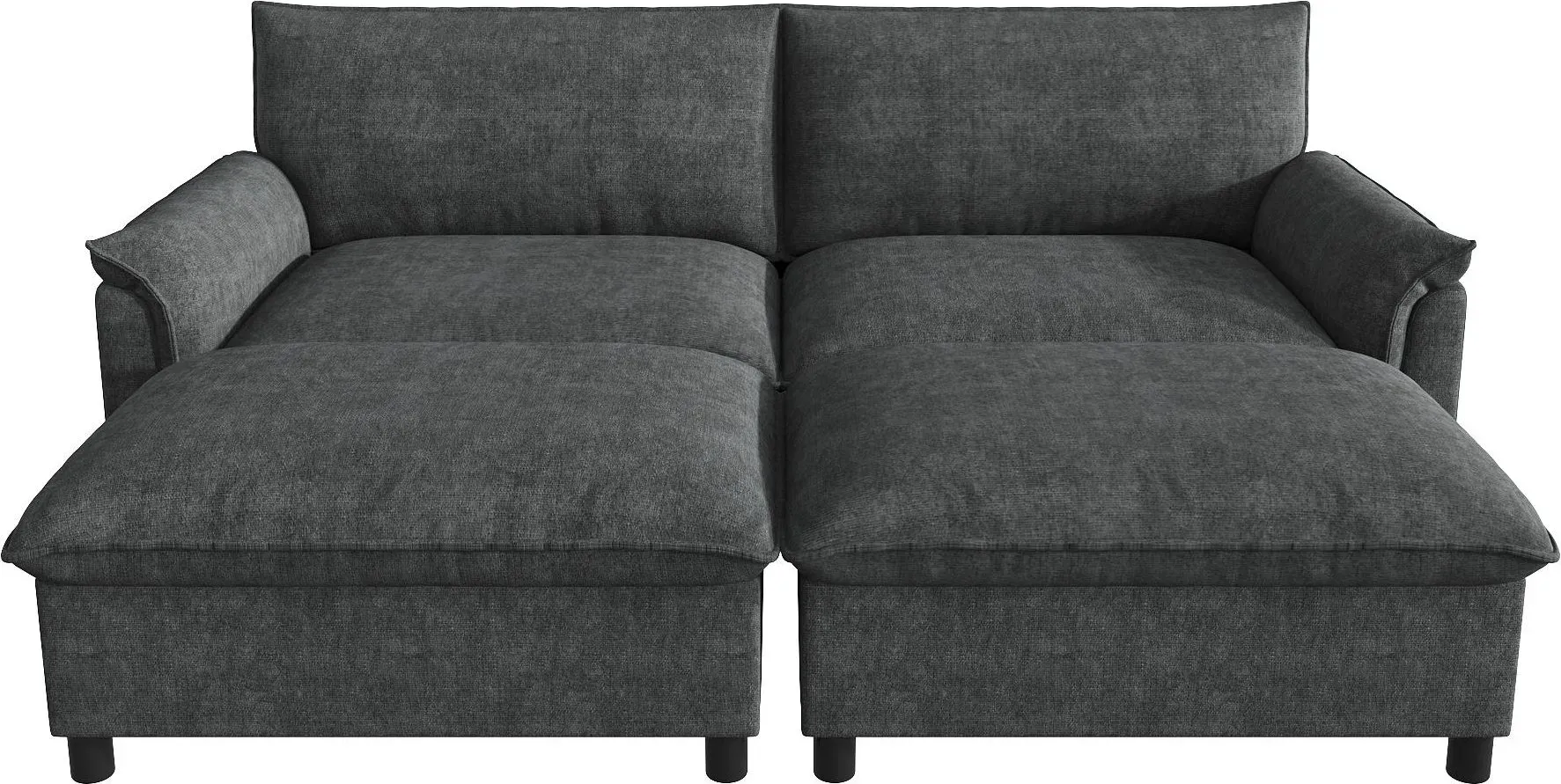 Modulares Cloud-Sectional-Sofa, übergroßes U-/Ecksofa, hochelastischer Schaumstoff, 216x77x82 cm, Schwarz