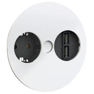 livingpoint24 Küchenrollenhalter Einbausteckdose mit USB A, Küchensteckdose Twist, Kombisteckdose