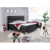 INOSIGN Boxspringbett »Tavira«, in 4 Breiten, 4 Farben und 3 Matratzenarten, incl. Topper schwarz