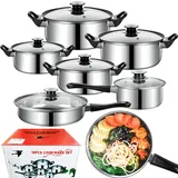 Retoo Topfset 12-teilig Edelstahl Retoo