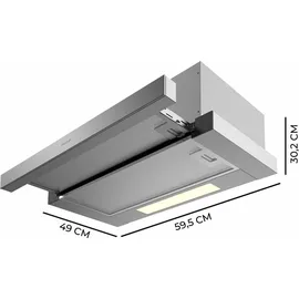Cecotec Bolero Flux TLM 606500 Teleskop-Dunstabzugshaube 60 cm Weiß