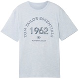 TOM TAILOR Herren T-Shirt PRINTED LOGO Regular Fit foggy blue finestripe, , 38687502-S