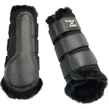 Back on Track Brushing Gamaschen mit Fell, - schwarz, L