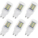 SCNNC LED Leuchtmittel GU10 Röhre 4W 230V, 400LM Kaltweiß 6000K, Nicht Dimmbar, Ersatz 40W Halogenlampen, 24 SMD 5730 LED GU10 Röhre für Deckenleuchte, Wandleuchte, 6 Stück