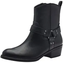 Marco Tozzi Damen Stiefeletten mit Absatz mit Blockabsatz Cowboy, Schwarz (Black), 38 EU