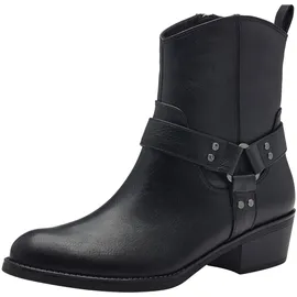 Marco Tozzi Damen Stiefeletten mit Absatz mit Blockabsatz Cowboy, Schwarz (Black), 38 EU