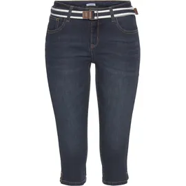 KangaROOS Caprijeans CAPRI-JEANS mit Gürtel (Set, mit abnehmbarem Gürtel) Skinny Fit, mit Schlitz, normale Leibhöhe blau 46
