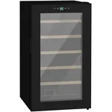 HOMCOM Weinkühlschrank, 65 L Getränkekühlschrank für 24 Flaschen, Weinklimaschrank, Flaschenkühlschrank mit Innenbeleuchtung, Touch, 5-20°C, Schwarz