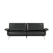 Nils Olsen Ledersofa aus Echtleder Alva ¦ schwarz ¦ Maße (cm): B: 244 H: 87 T: 101.0