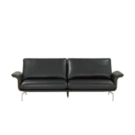 Nils Olsen Ledersofa aus Echtleder Alva ¦ schwarz ¦ Maße (cm): B: 244 H: 87 T: 101.0