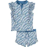 Playshoes Kinder Bade Set "Uv-Schutz Bade-Set Blümchen" in Blau | Gr.: 74/80