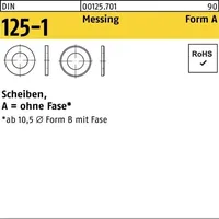 Reyher Unterlegscheibe DIN 125-1 A 8,4x16x1,6 Messing 100 Stück