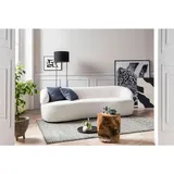 SalesFever Nierensofa Bouclé Stoff 3-Sitzer Weiß