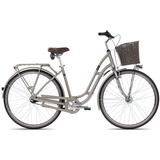 Maxim Cityrad Deluxe 28 Wave, 7 Gang Shimano Nexus 7 SG-C3001-7C Rücktritt Schaltwerk, Nabenschaltung Rücktritt, Damenrad 28 Zoll Tiefeinstieg braun/beige braun 48 cm