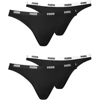 PUMA Damen Iconic Bikini Slips Slip Brief Pantys 4er Pack, Farbe:Schwarz;Wäschegröße:L;Artikel:-200 Black - L